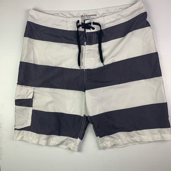 BLUENOTES Mens Boardshorts Trunks Sz 36 White/Gray - Picture 1 of 4